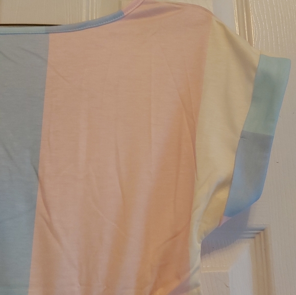 077. Multicolor Striped Color Block Tiered Mini Dress  Size M - Picture 8 of 16